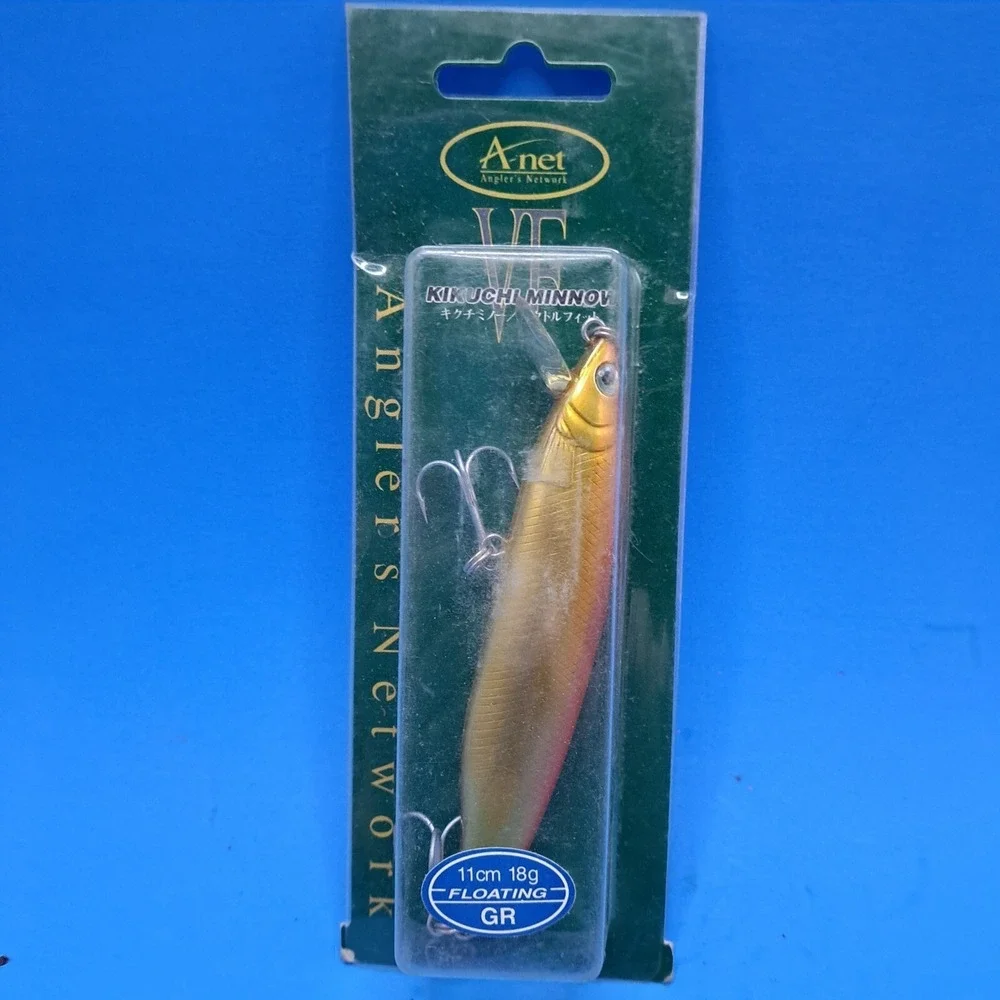 A-net Kikuchi Minnow Floating Fishing Lure 11cm 18g Gold Crankbait